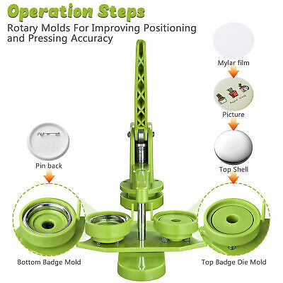 2 5/16" 58mm Button Maker Machine Installation-Free DIY Pin Badge Punch Press - Trend Times Toy Stores