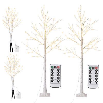 2 Lighted Birch Tree & 6 Pcs Birch Branch Kit Warm White Christmas Decoration - Trend Times Toy Stores
