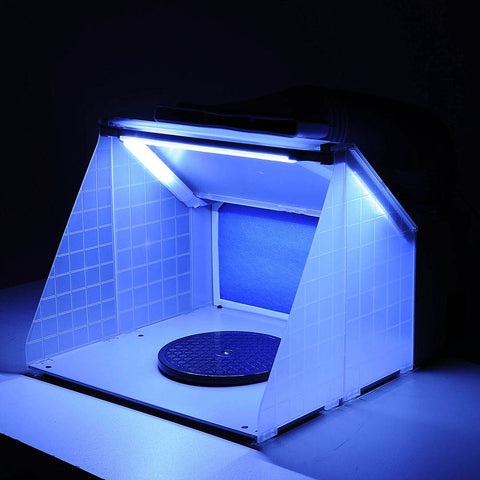 Portable Airbrush Hobby Spray Booth w/ LED Light & Fan Filter
