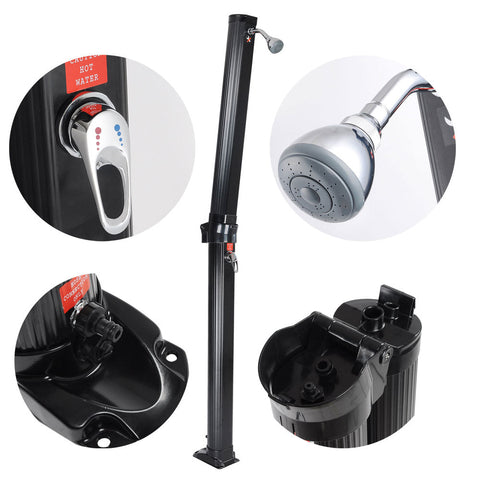 Solar Pool Spa Shower w/ Base & Sprinkler 6.6 Gallon