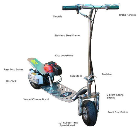 43cc Petrol Powered Scooter TT Racer with Suspension