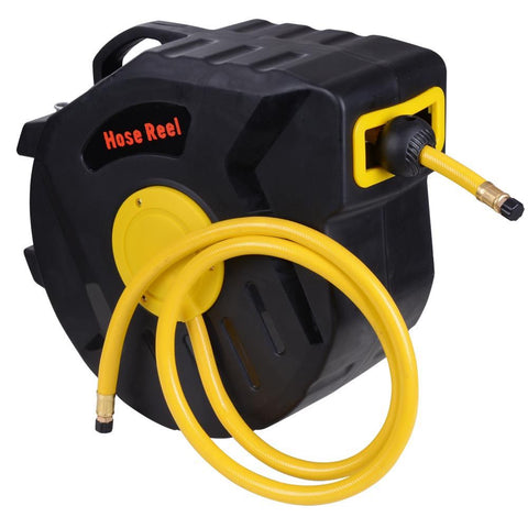 50ft 1/4in Retractable Air Hose Reel Wall Mount Auto Rewind