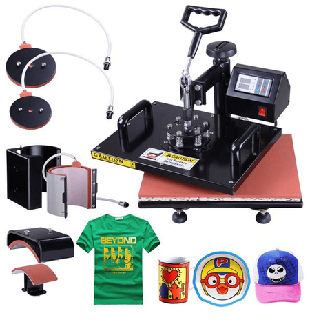 5in1 12x15 Heat Press Transfer Sublimation Machine Black