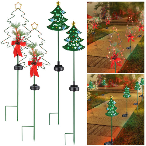 Solar Garden Stake Lights Chrismas Tree 2ct/Pack