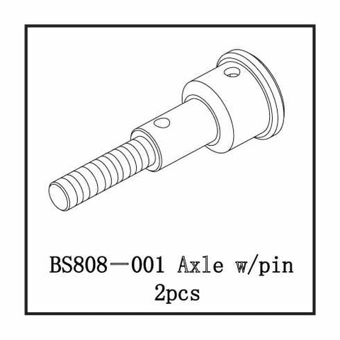 BS808-001 Axle w/pin