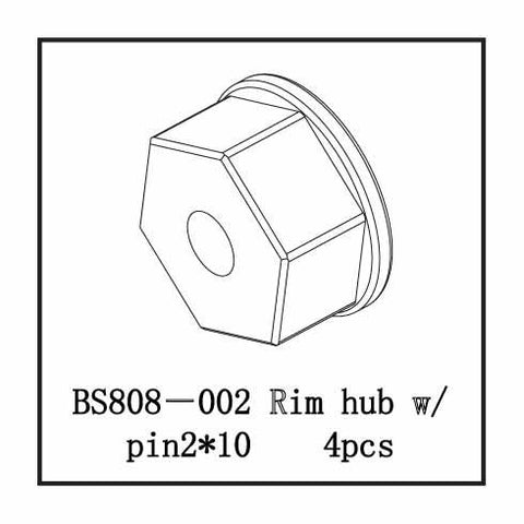 BS808-002 RIM HUB W/PIN 2*10 4PCS