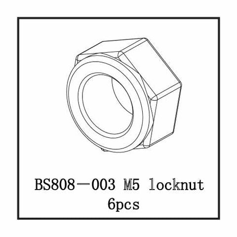 BS808-003 M5 LOCKNUT 6PCS