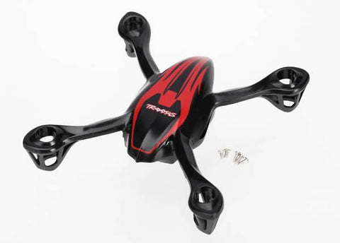 Canopy, upper and lower, QR-1, red/ mounting screws (5)