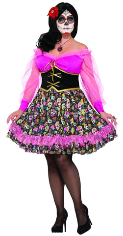 Women's Plus Size Day of the Dead Costume
