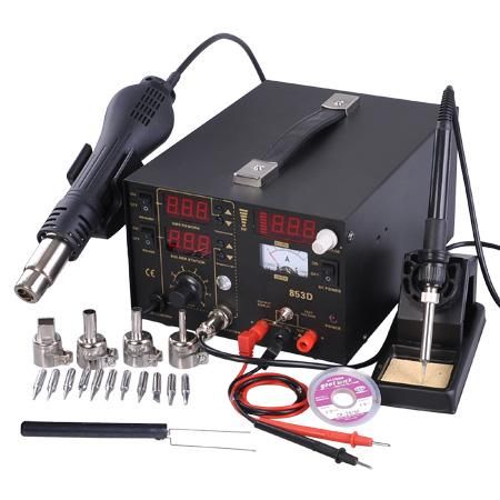 Digital Hot Air/Iron/Power Supply Solder Station Welder Tool