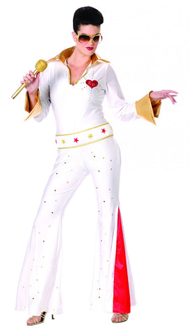 Elvis Female Jumpsuit Sm/md Costume