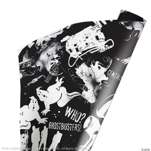 96  x 30  wrapped in terror ghostbusters& 8482  black & white wrapping paper~masfsp127