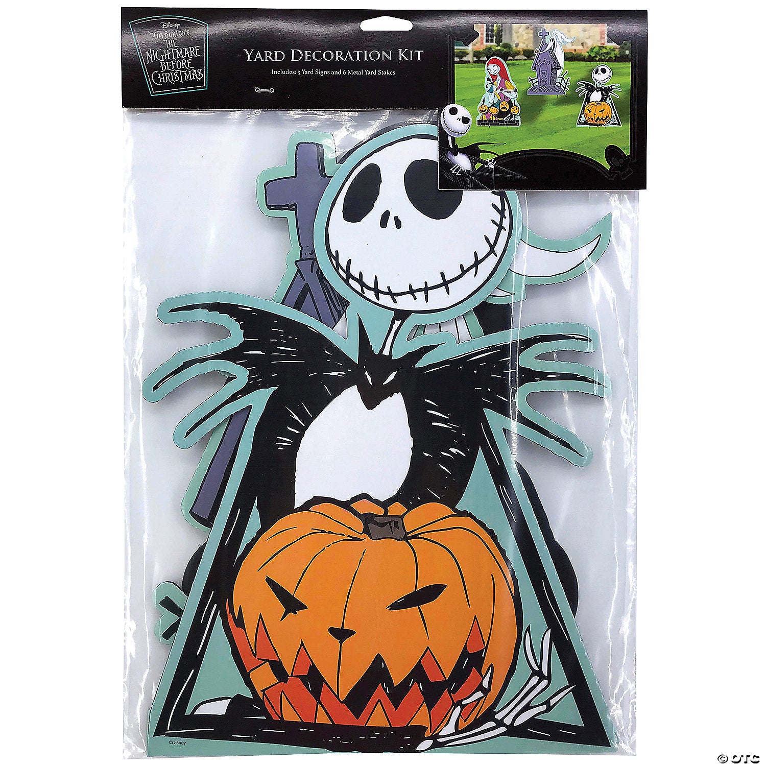 the nightmare before christmas jack  sally & zero yard sign set~sew38349