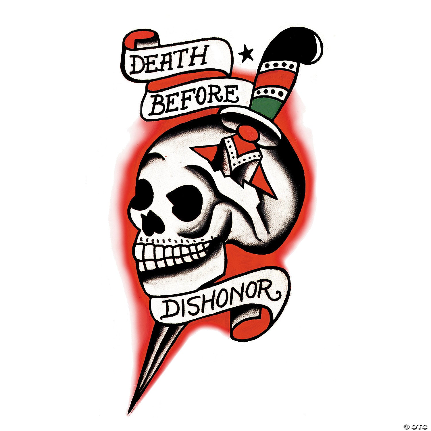 tattoo vintage db4 dishonor skull~df125