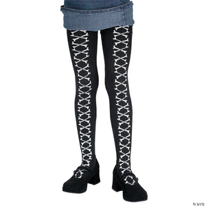 girl s crossed bones pantyhose~dg14391