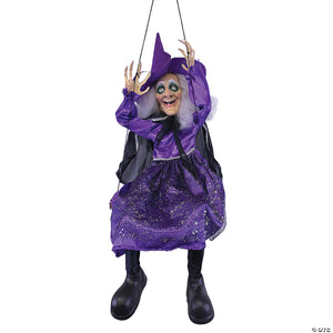 39  hanging kicking witch on swing decoration~ss62547