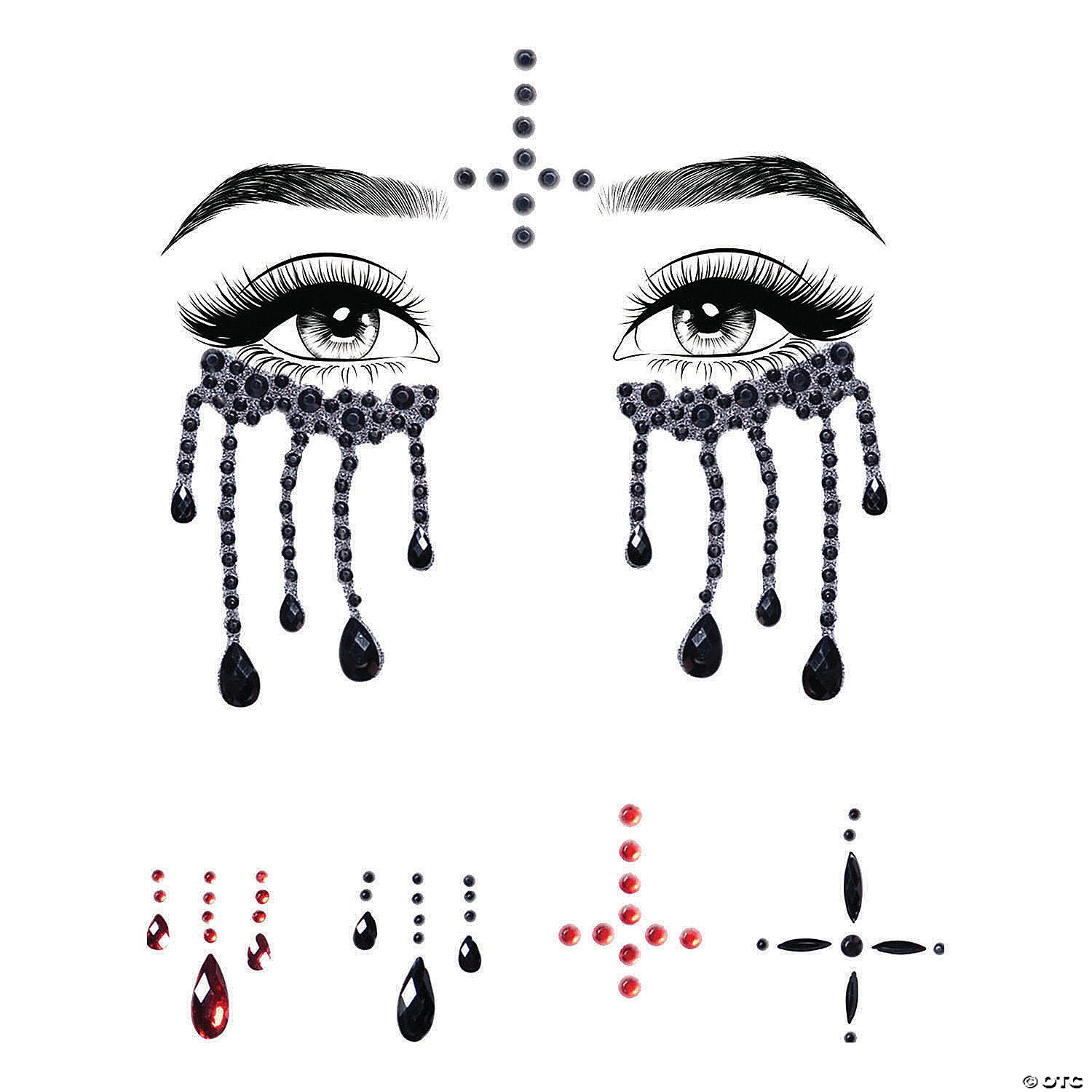 possessed jeweled face sticker~uaeye038