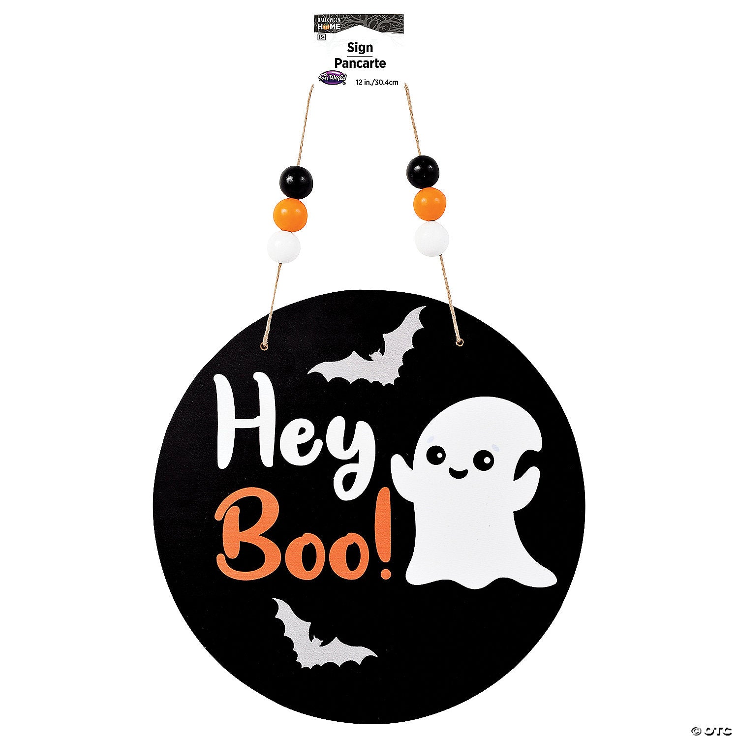12  wooden round boo sign halloween d& 233 cor~fw95232b