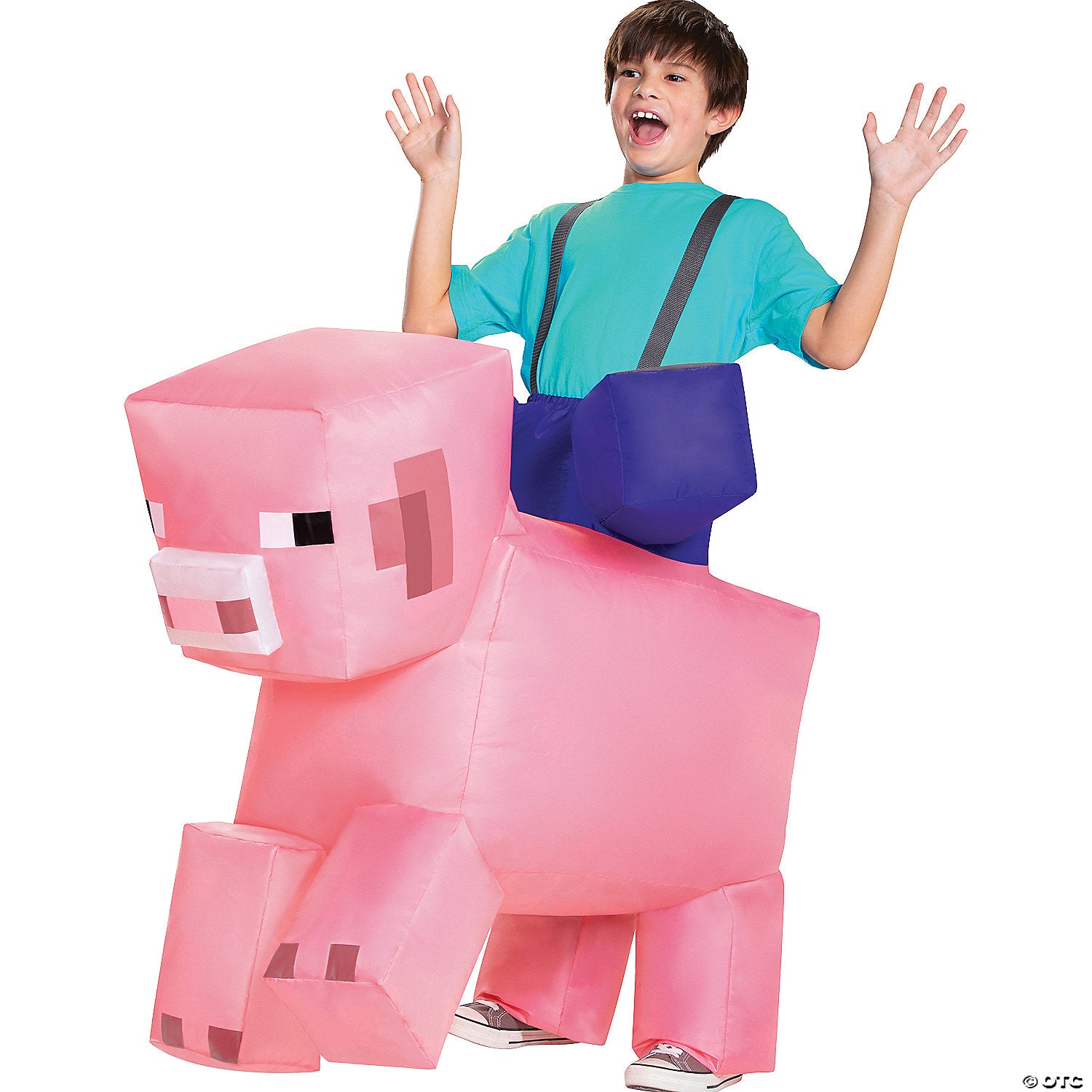 kids inflatable minecraft pig ride on costume~dg116899