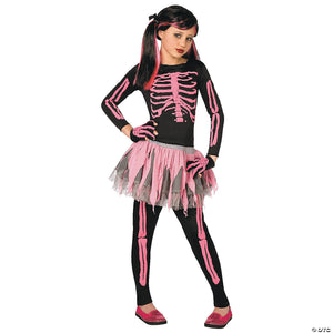 girl& 8217 s pink punk skeleton costume   medium~lf3146cmd