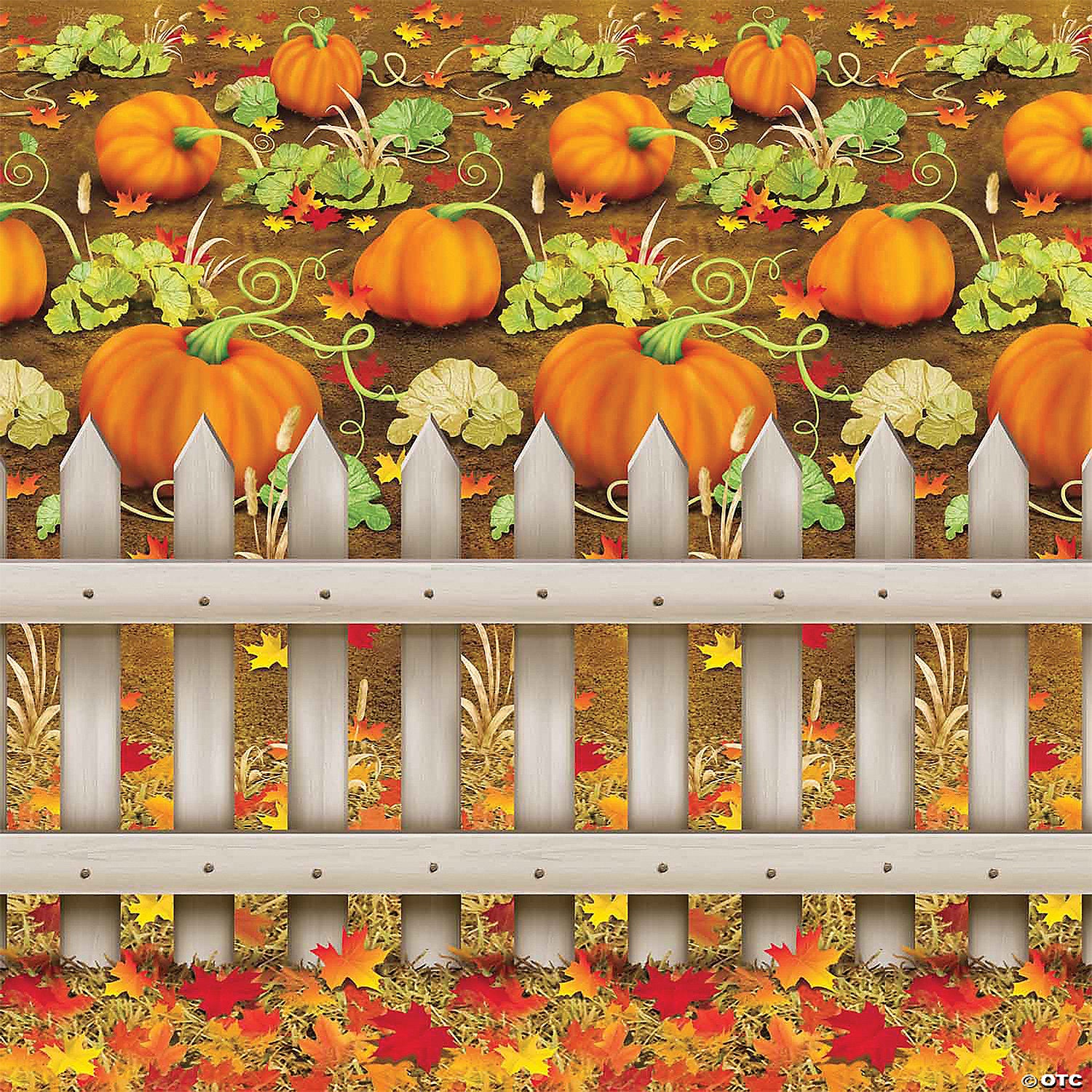 pumpkin patch plastic backdrop~bg90023