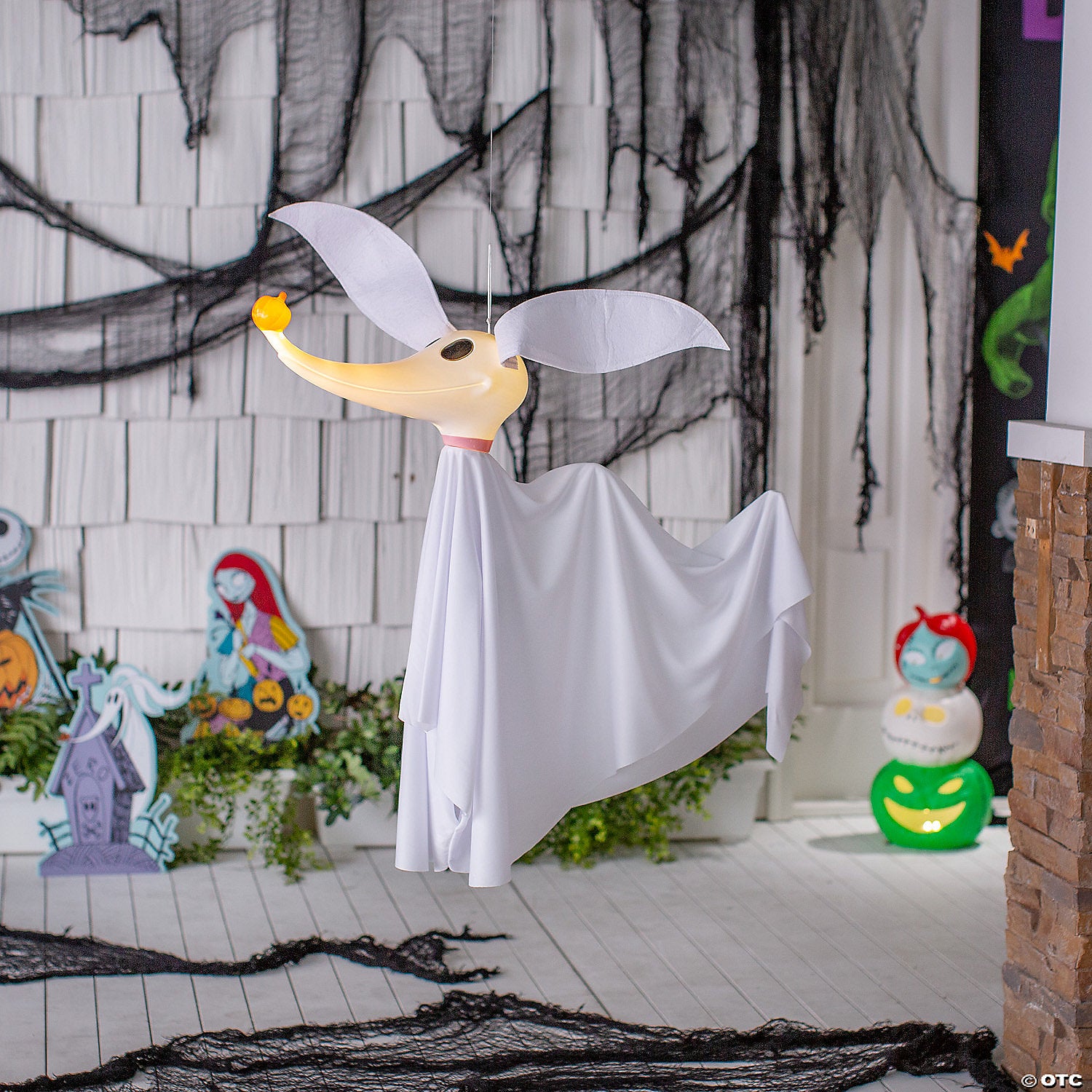 37  the nightmare before christmas& 8482  light up hanging zero halloween decoration with sound~sew38625-a02