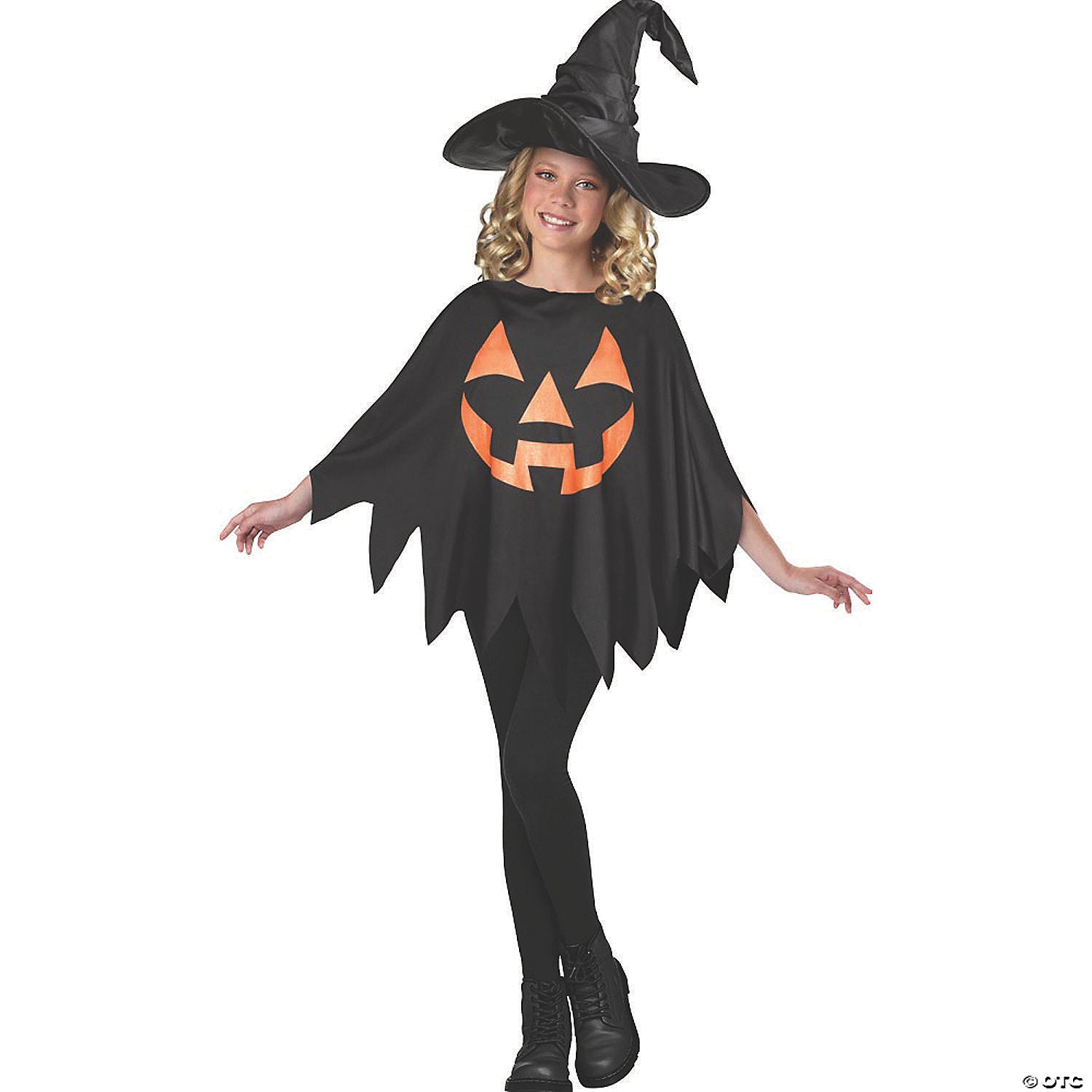 kids jack o lantern poncho~fw90843