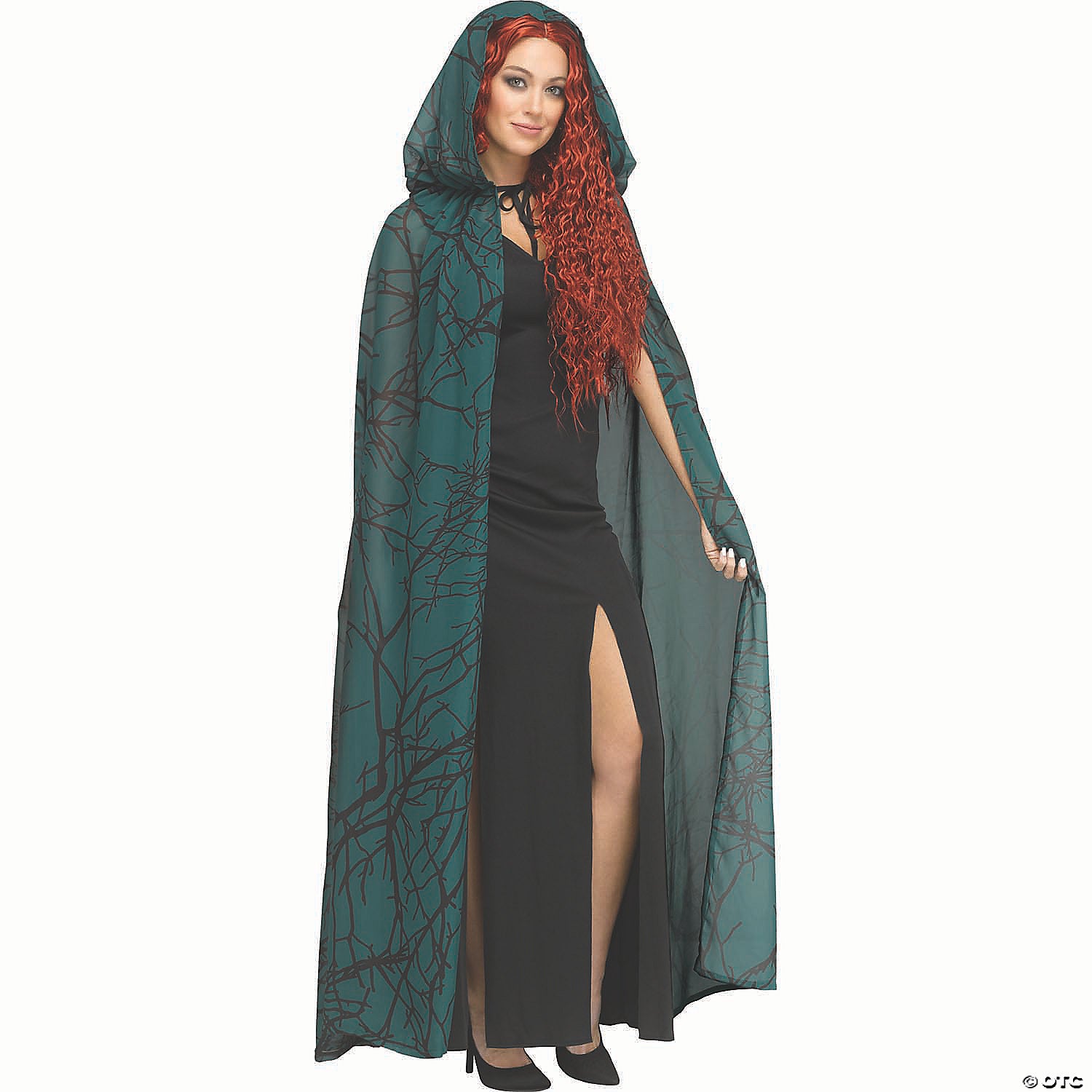adults green forest polyester hooded cape costume accessory~fw96821g