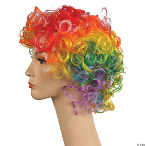 adults rainbow deluxe curly clown wig~lw331rb-a03