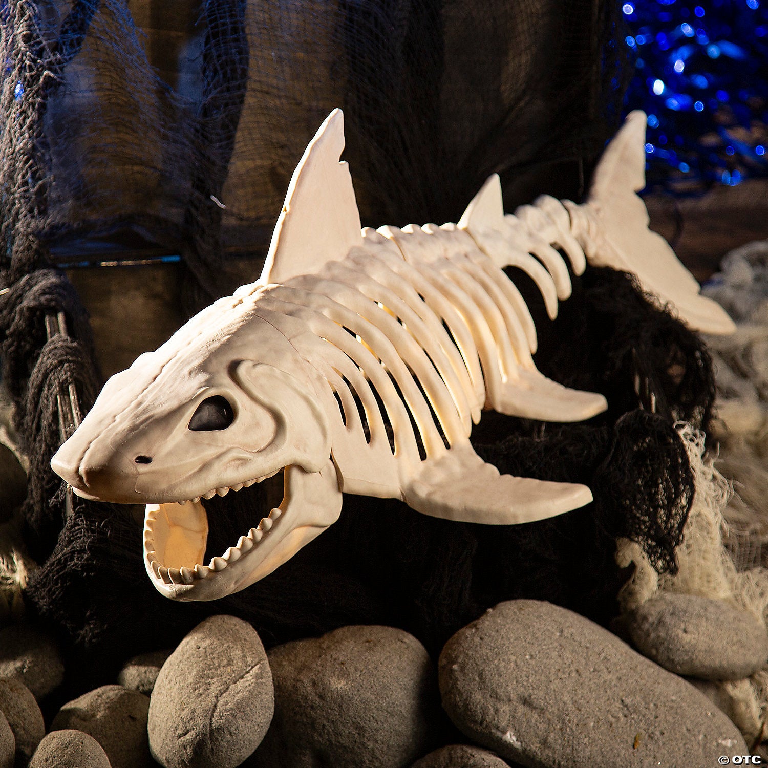 12  plastic shark skeleton halloween tabletop decoration~sew83705-a01