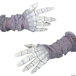 latex ghostly bone hands with gauze~mr156029