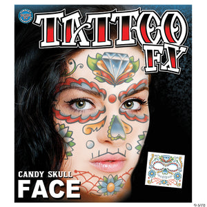 candy skull face tattoo~dffc501