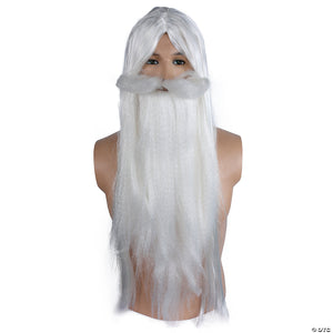 white wizard wig & beard set~lw652wt