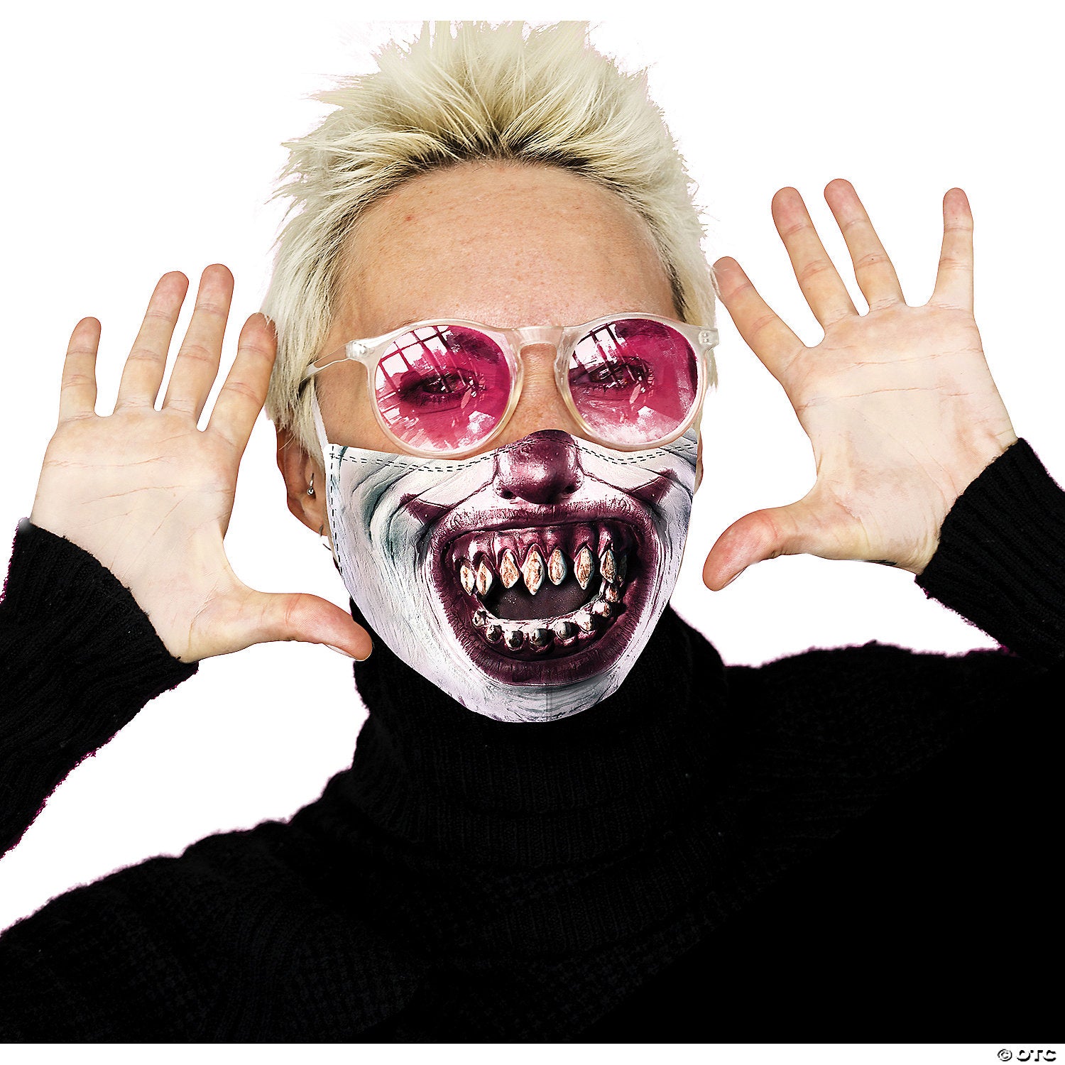 razor teeth clown mask cover~frf168926
