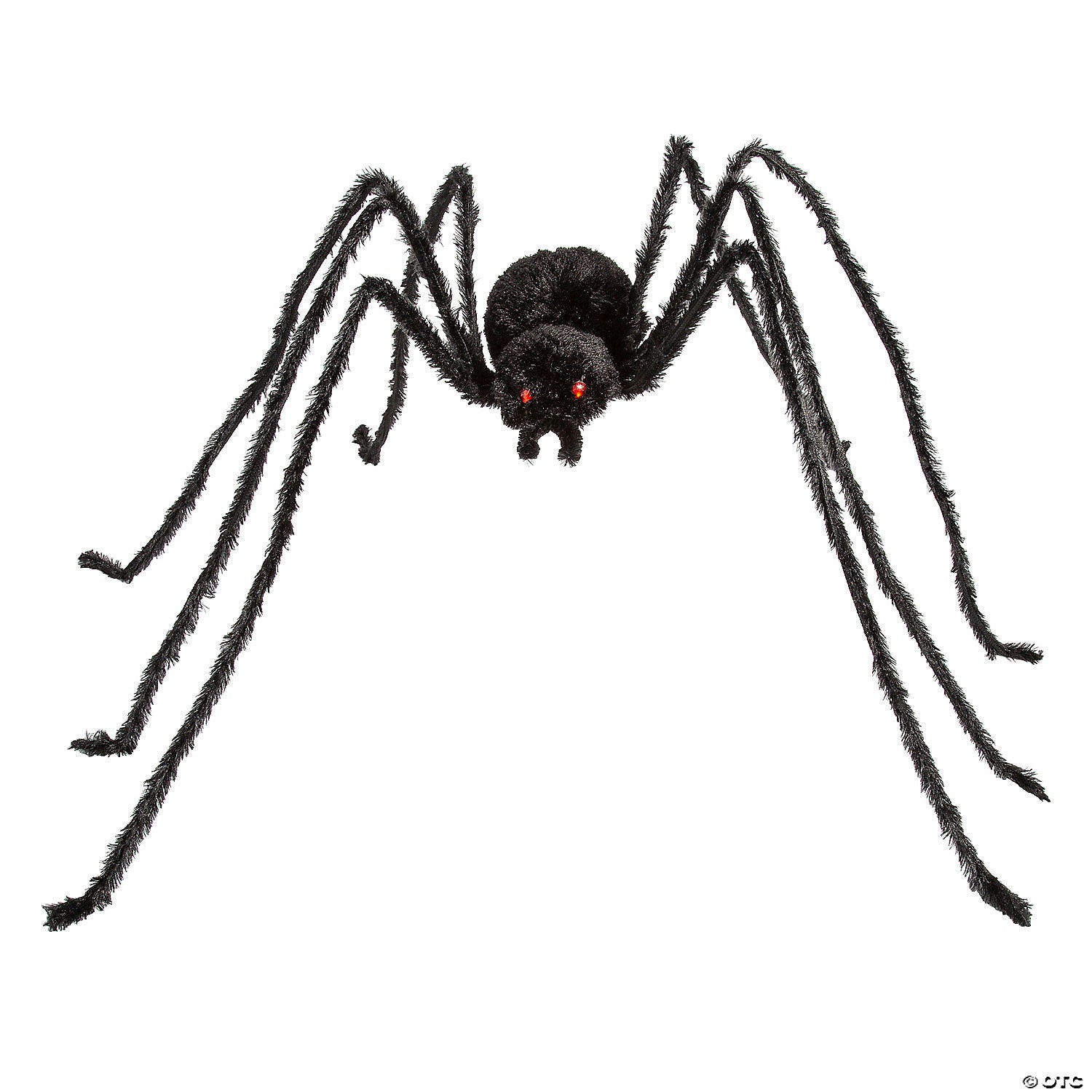 4  black spider with light up eyes halloween decoration~atc00132-a01