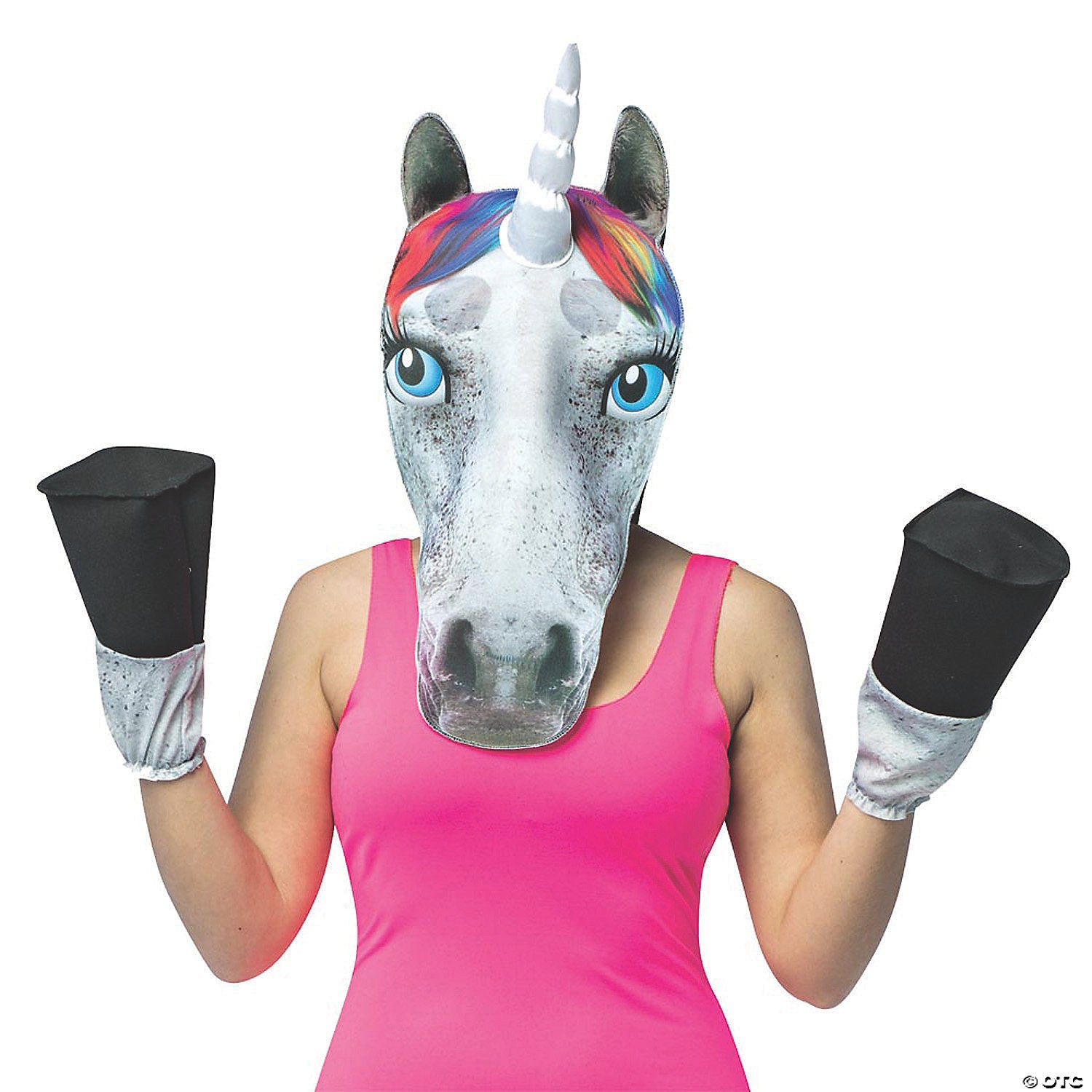 adult s unicorn head mask with hooves~gc5044