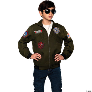 kid s top gun navy pilot jacket costume accessory   large~ur27684l