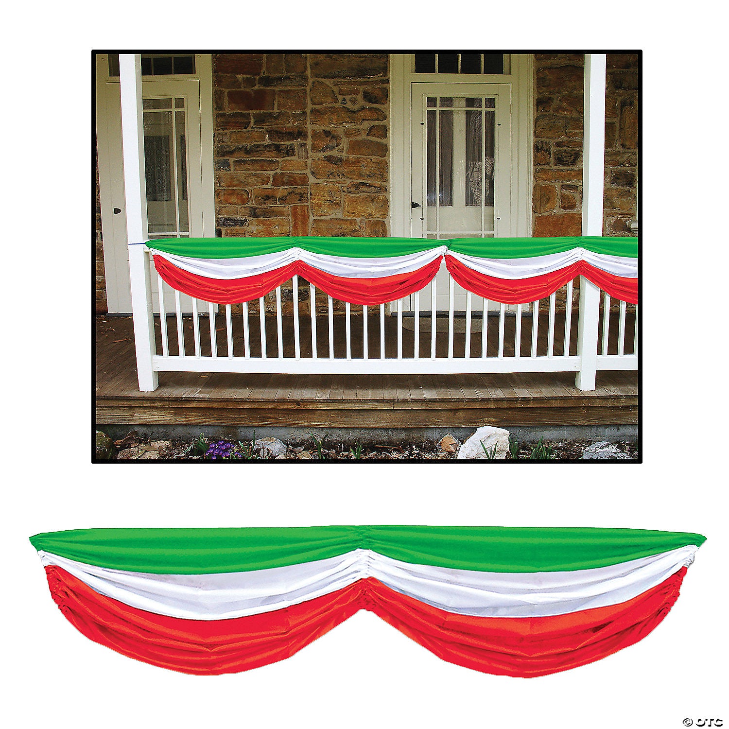 red white green fabric bunting~bg50948rwg