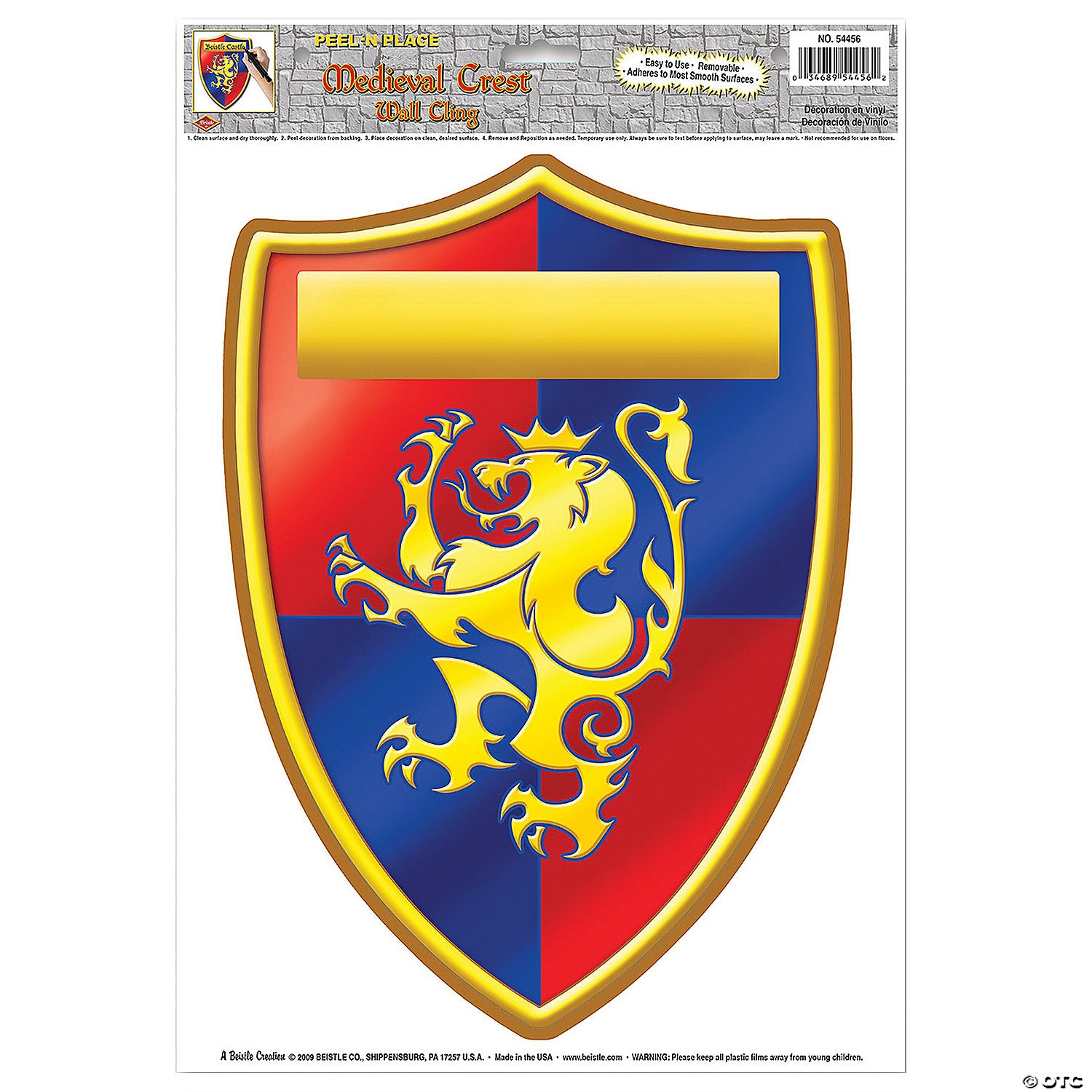medieval crest wall cling~bg54456