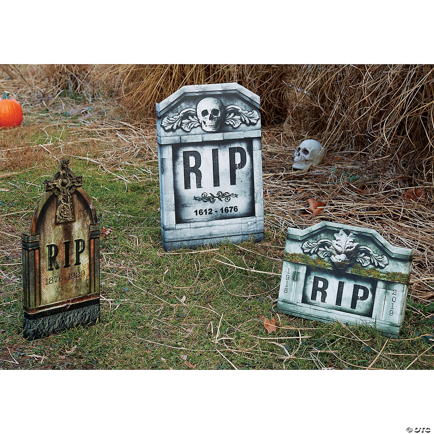 photo realistic tombstone set   3 pc ~fw91571