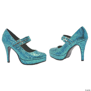 women s blue glitter mary jane shoes   size 8~ha104bug8