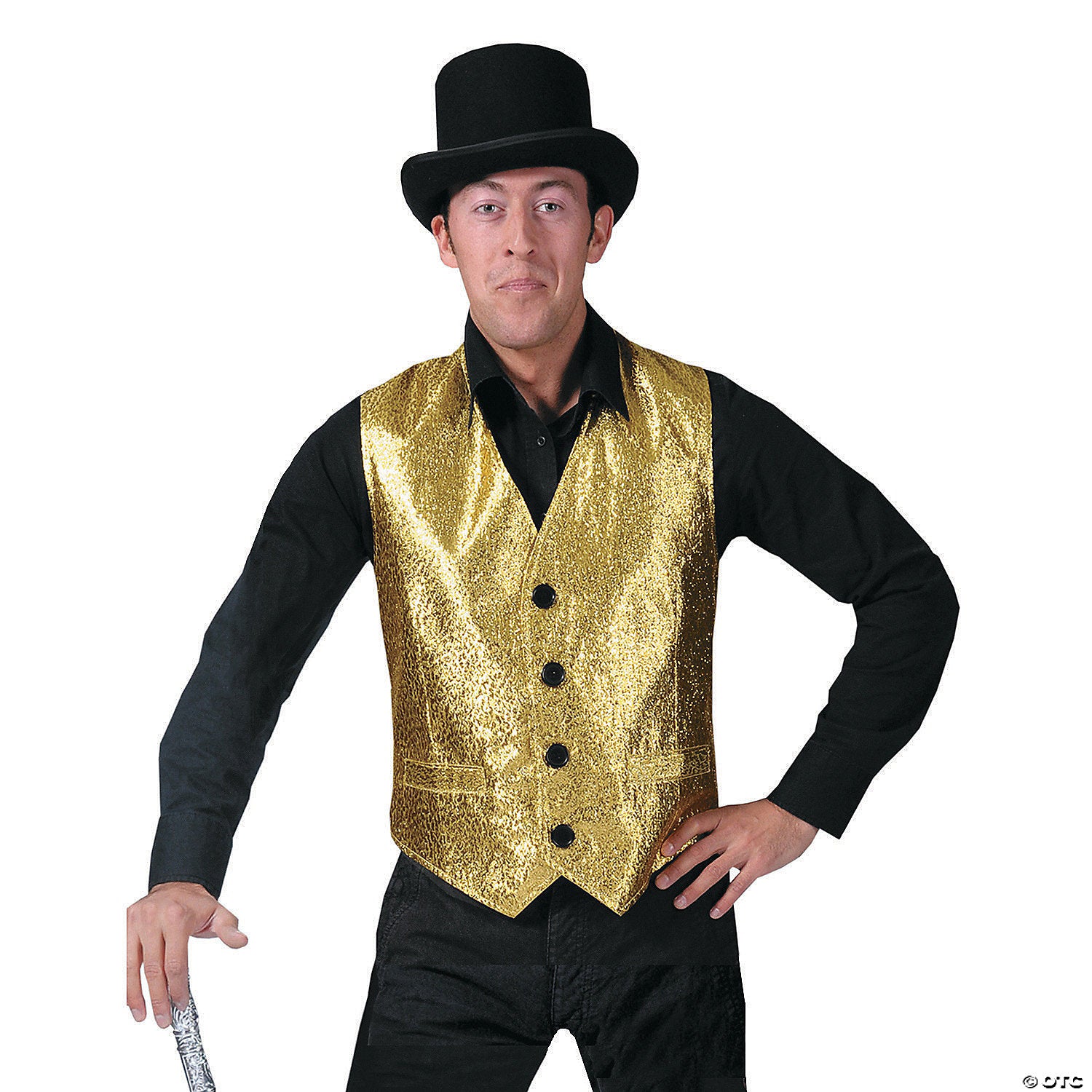 men s gold vest costume   extra large~ff781852gdlg