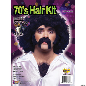 adults black disco hair kit~fm53793