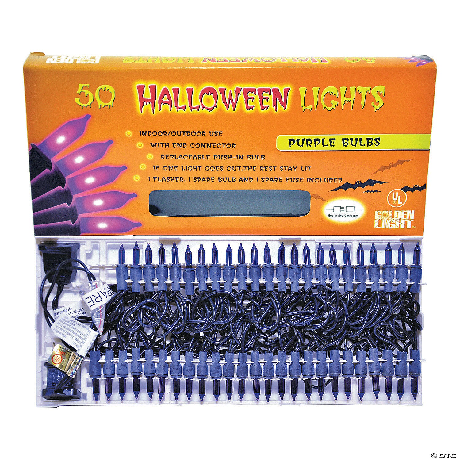 50 count ul purple halloween string lights~ma83pr