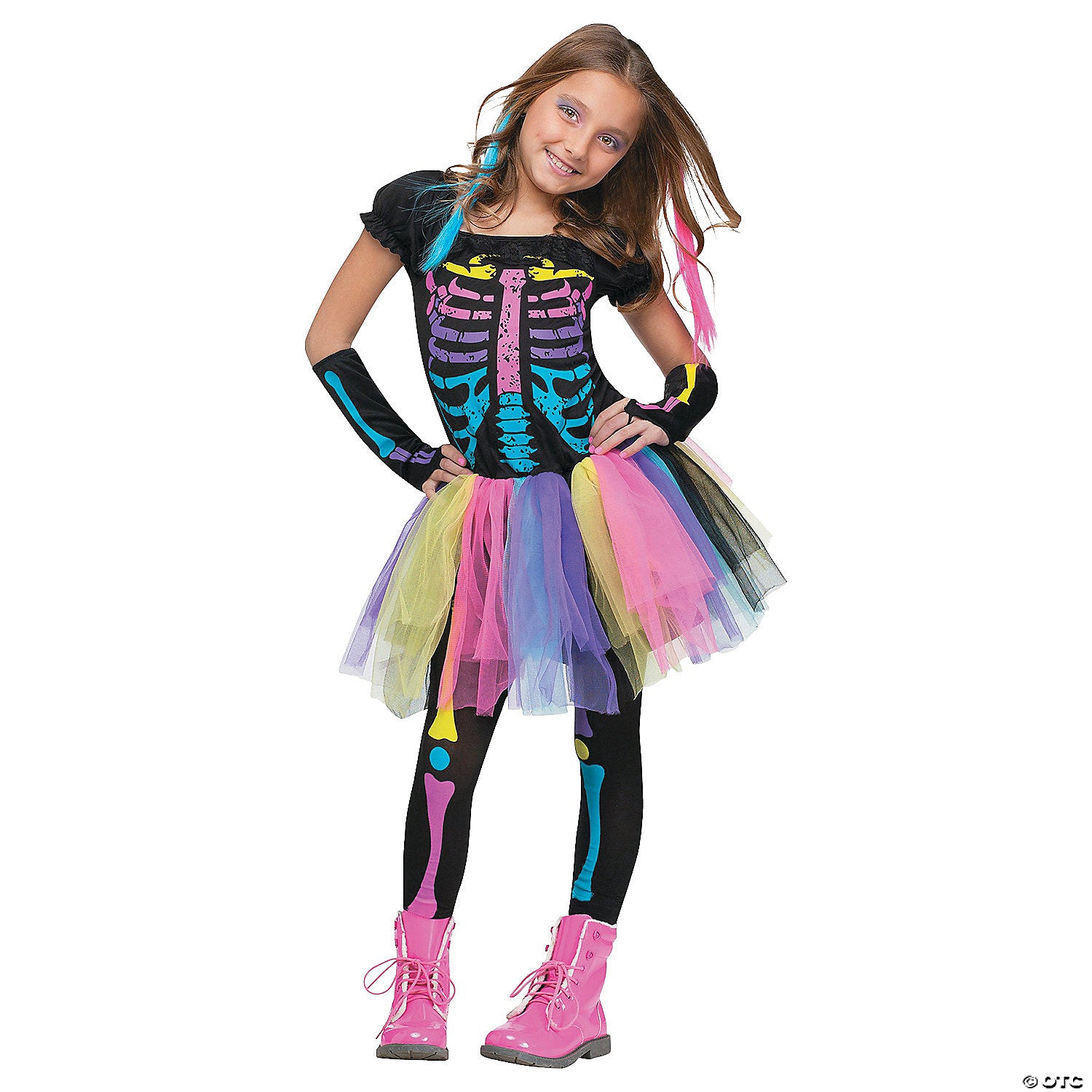 girl& 8217 s funky punk skeleton costume   small~fw112592sm