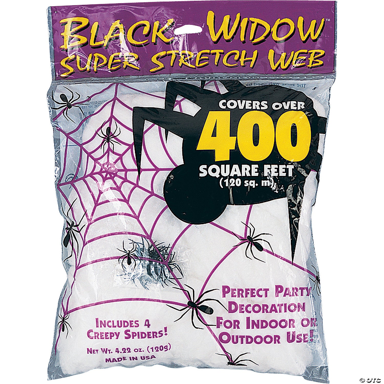 400 sq  ft  white super stretch spider web halloween decoration~fw9534