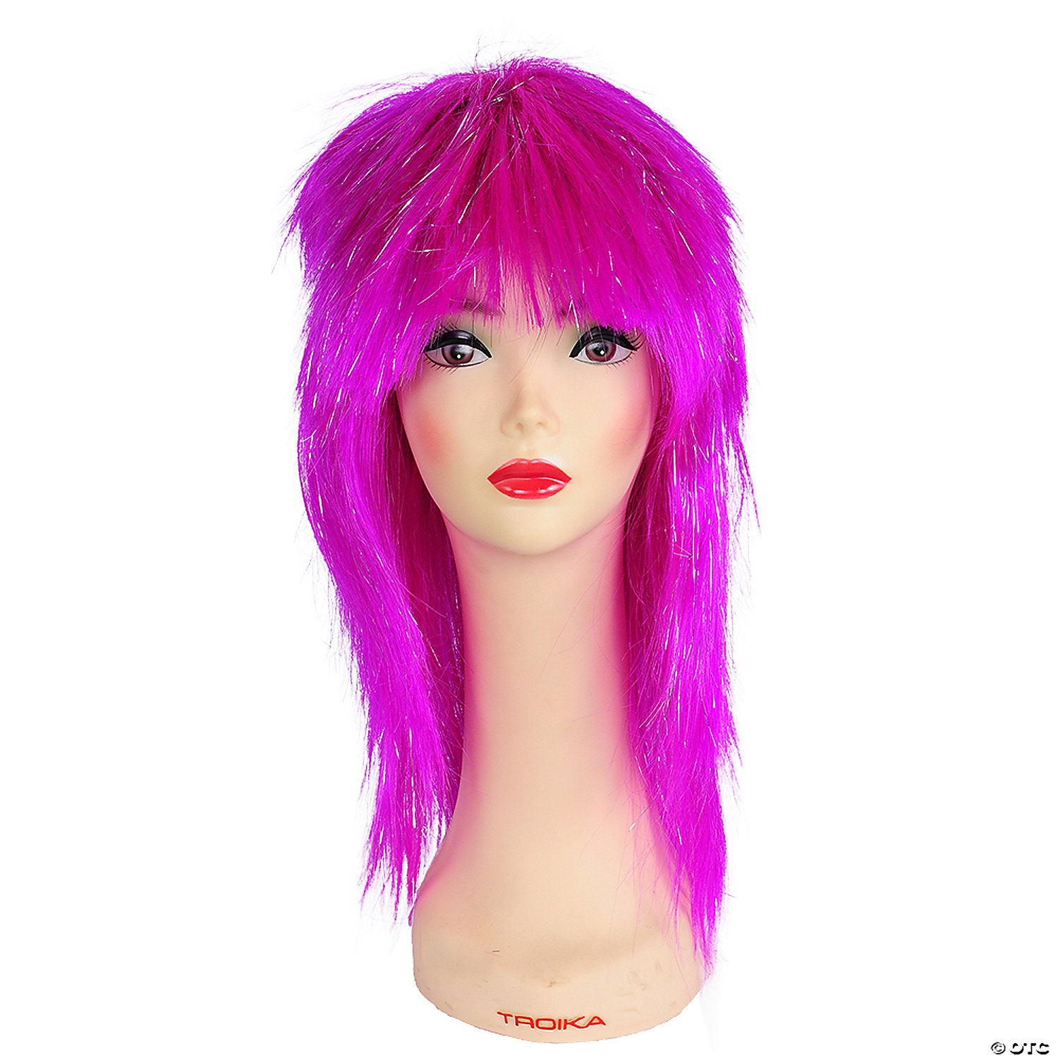 long straight shag wig with tinsel violet~lw245v