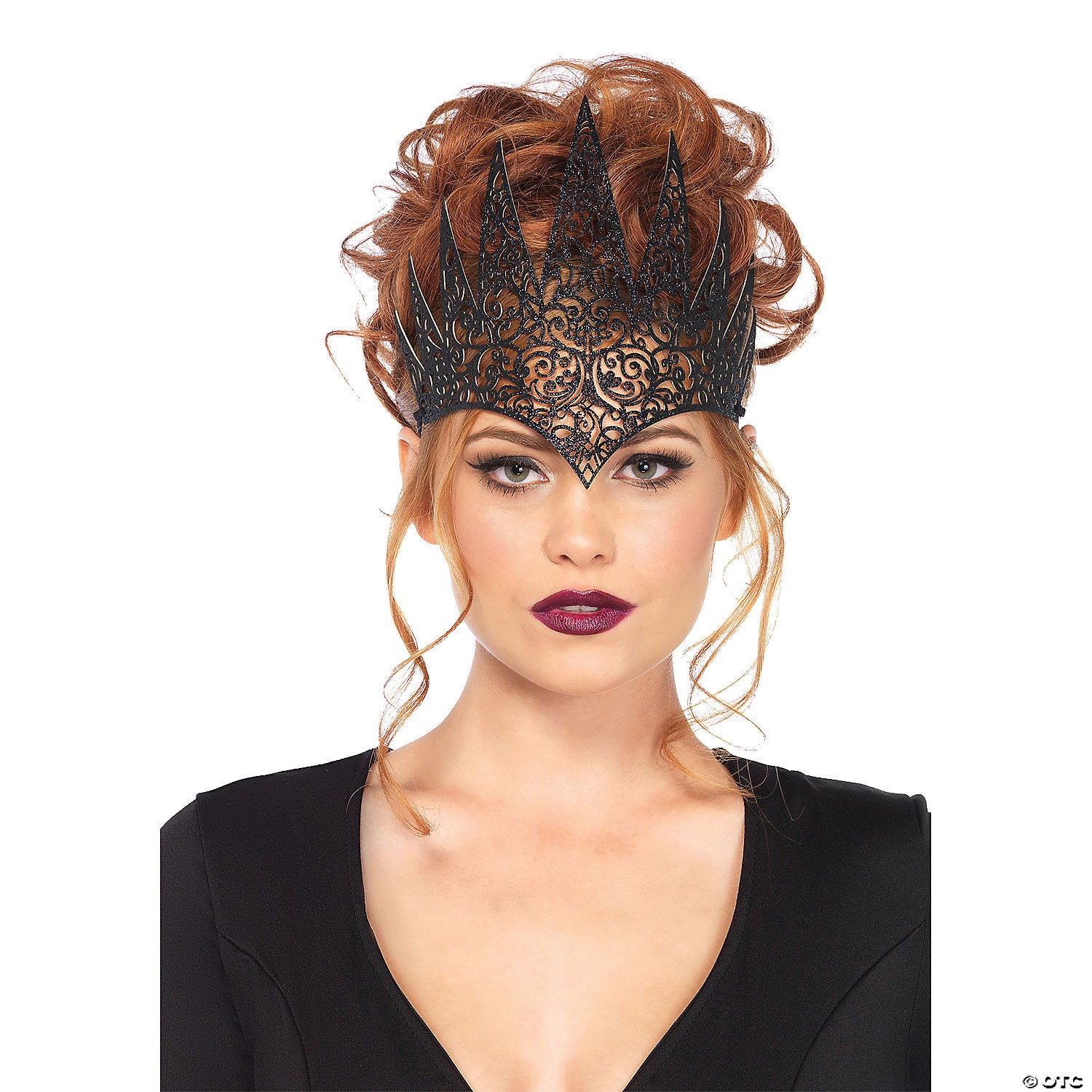 adults black glitter die cut royal crown~ua2154bk