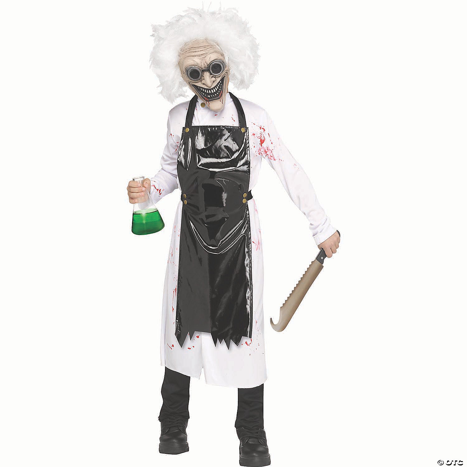 kids polyester mad scientist costume with mask   medium 8 10~fw133222m
