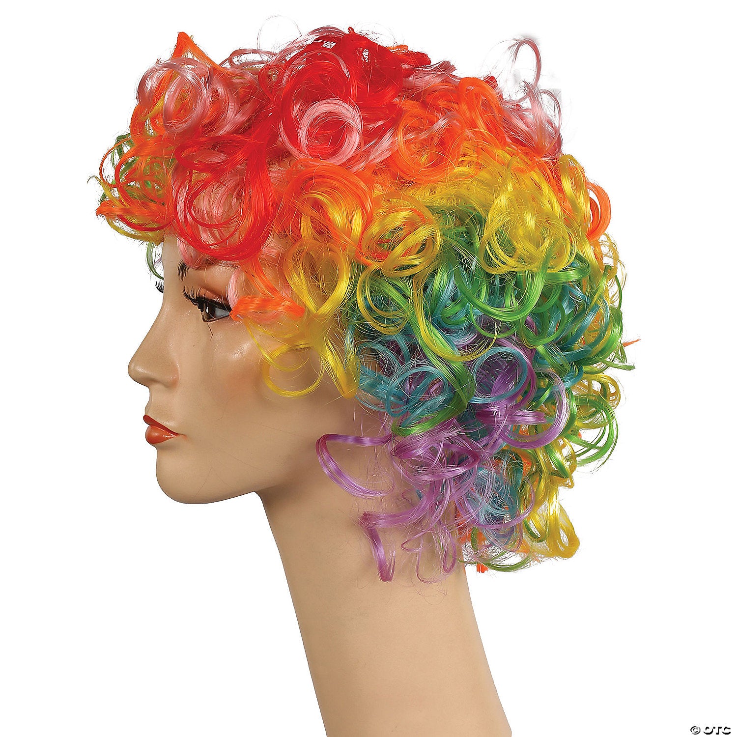 adults rainbow deluxe curly clown wig~lw331rb-a03